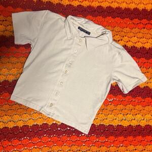 Women's Cream and Tan Shirt